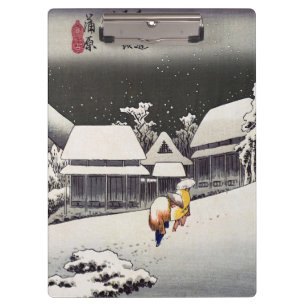 Porte-bloc Utagawa Hiroshige - Neige du soir à Kanbara