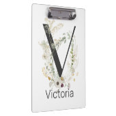 Porte-bloc V initial avec fleur de couleur douce Personnalisé (Swatch)