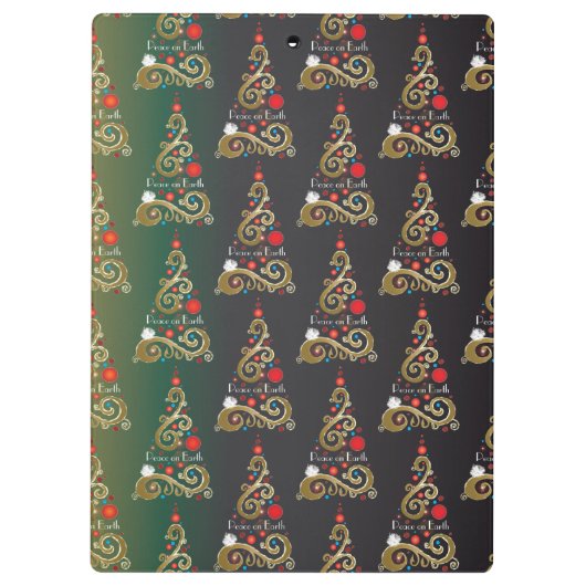 Porte-bloc Vacances matte vert or motif de Noël (Dos)