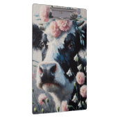 Porte-bloc Vache Holstein dans les fleurs Agritourisme peintu (Swatch)