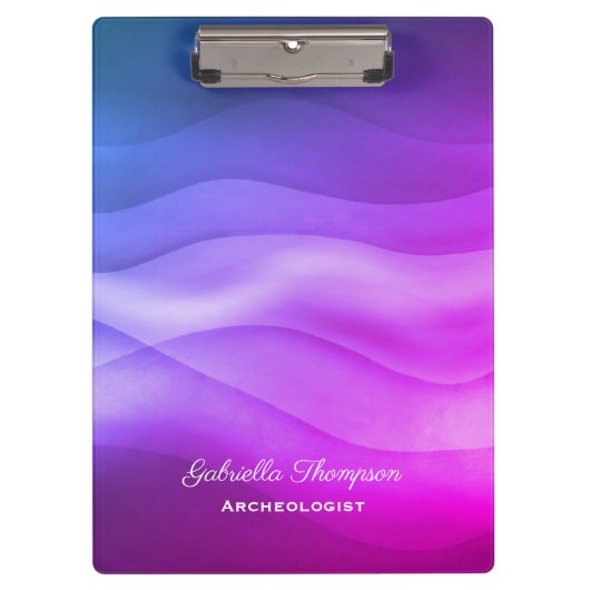 Porte-bloc Vagues Abstraites modernes violet brillant (Devant)