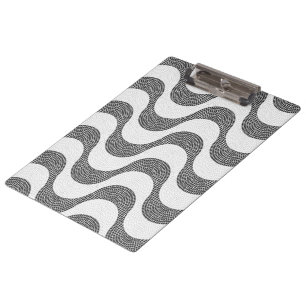 Porte-bloc vagues noires et blanches en pavé portugais