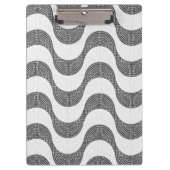 Porte-bloc vagues noires et blanches en pavé portugais (Devant)