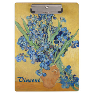 Porte-bloc Van Gogh Irises Vase Blue Flowers Bouquet Art