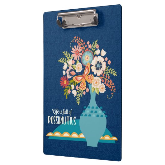Porte-bloc Vase de fleurs Stylish Blue Inspiration Devis (Gauche)