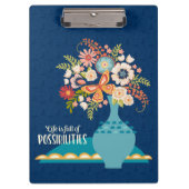 Porte-bloc Vase de fleurs Stylish Blue Inspiration Devis (Devant)
