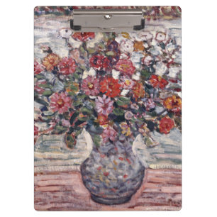 Porte-bloc Vase de fleurs, Zinnias par Maurice Prendergast