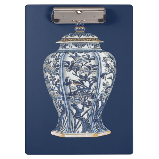 Porte-bloc Vase en porcelaine bleue et blanche de Vision Stud (Devant)