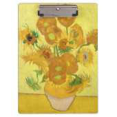 Porte-bloc Vase with fifteen sunflowers by Vincent Van Gogh (Devant)