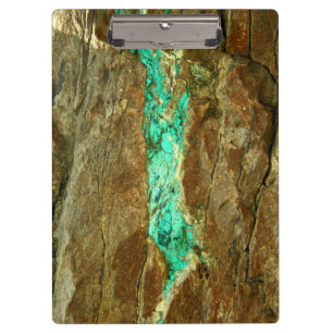 Porte-bloc Veine naturelle de turquoise dans la pierre brune