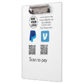 Porte-bloc Venmo paypal scan pour payer ajouter q r code logo (Gauche)