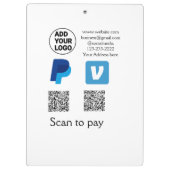 Porte-bloc Venmo paypal scan pour payer ajouter q r code logo (Dos)