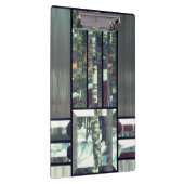 Porte-bloc Verre biseauté métallique look argent noir moderne (Swatch)