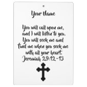 Porte-bloc Verset Bible Personnalisé Et Croix (Dos)