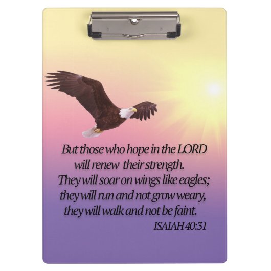 Porte-bloc Verset de la Bible Aigle Jaune Rose Violet (Devant)