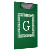 Porte-bloc Vert forêt, Clé grecque blanche n° 1 Monogramme en (Swatch)
