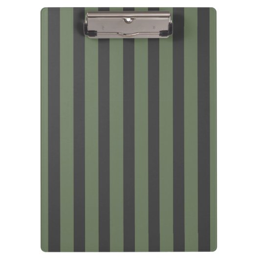 Porte-bloc Vert olive rayé moderne coché (Devant)