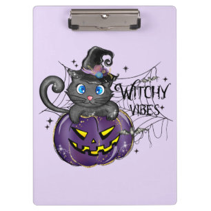 Porte-bloc Vibes de cuisine - Chat noir sur Jack-O-Lantern vi