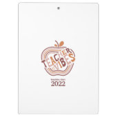 Porte-bloc Vibes de l'enseignant Boho Apple Appréciation Cade (Dos)