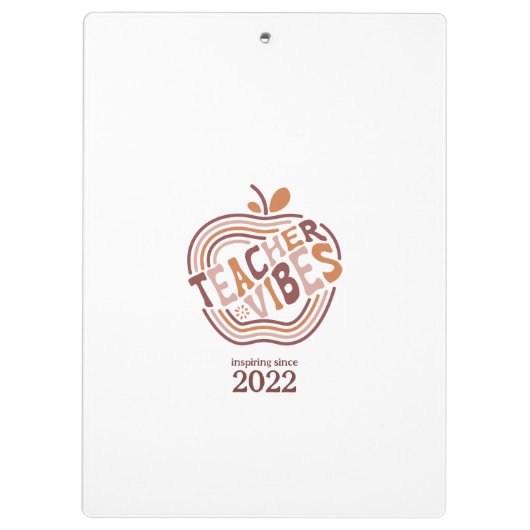 Porte-bloc Vibes de l'enseignant Boho Apple Appréciation Cade (Dos)