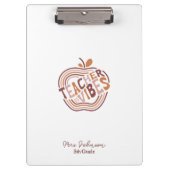 Porte-bloc Vibes de l'enseignant Boho Apple Appréciation Cade (Devant)