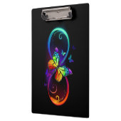 Porte-bloc Vibrant infinity with rainbow butterfly on black (Gauche)