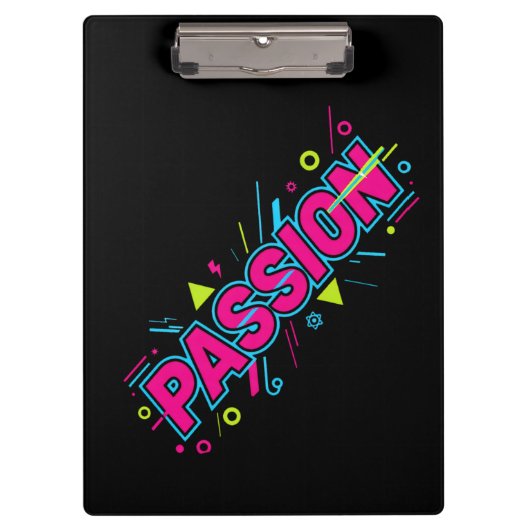 Porte-bloc Vibrant Passion Typography - Retro 90s Pop Art Aes (Devant)