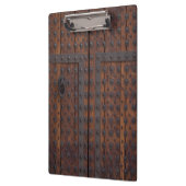 Porte-bloc Vielle Porte En Bois Avec Renforts En Métal Noir (Gauche)