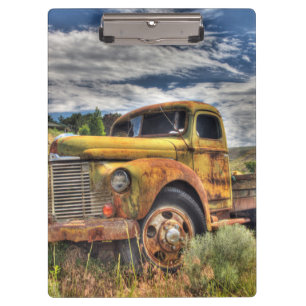 Porte-bloc Vieux camion abandonné dans un champ