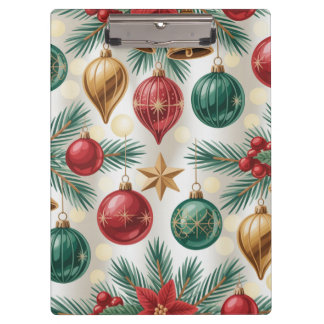 Porte-bloc Vintage Christmas Ornaments and Pine