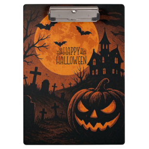 Porte-bloc Vintage, classique Happy Halloween citrouille