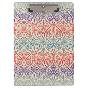 Porte-bloc Vintage Damask Wallpaper - bleu violet rouge
