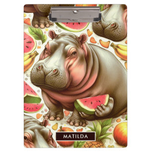 Porte-bloc Vintage Motif d'hippopotame tropical