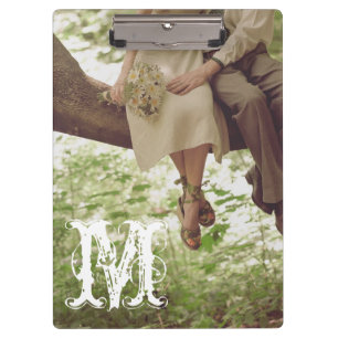 Porte-bloc Vintage Romance Love Monogramme Carte Clip Initial