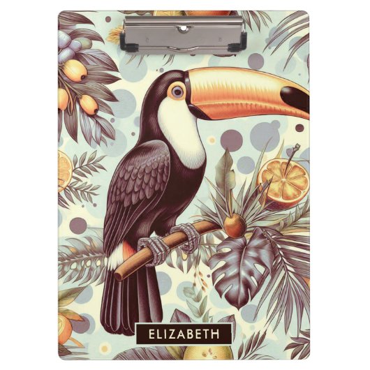 Porte-bloc Vintage Toucan Tropical Motif (Devant)