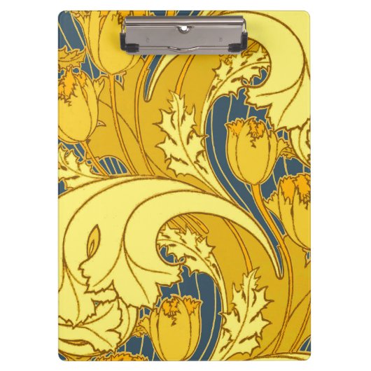 Porte-bloc Vintage Tulip Blue Gold Motif (Devant)