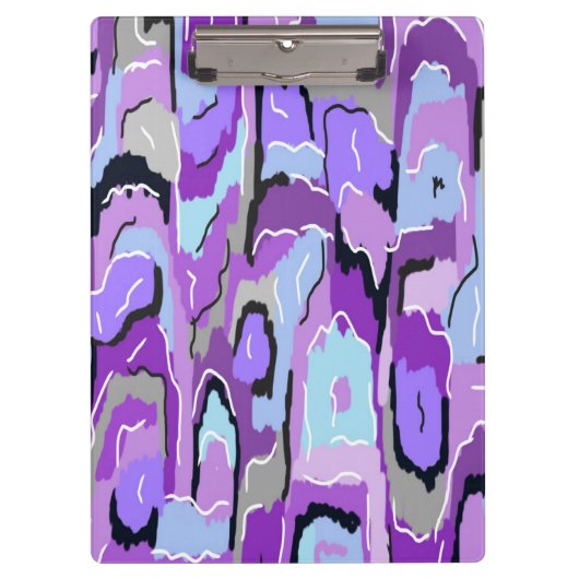 Porte-bloc Violet Abstrait avec bleu et noir (Devant)