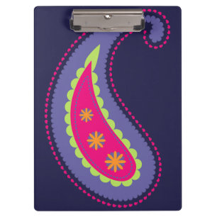 Porte-bloc Violet et Rose Paisley