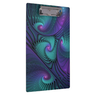 Porte-bloc Violet rencontre Turquoise moderne art fractal abs