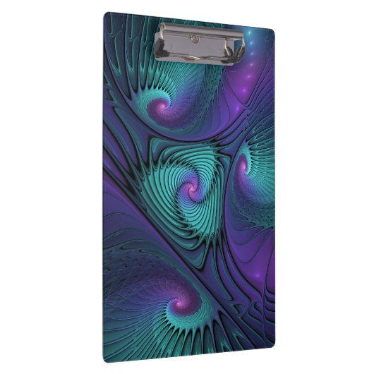 Porte-bloc Violet rencontre Turquoise moderne art fractal abs (Swatch)