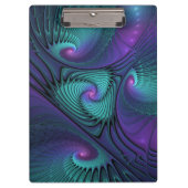 Porte-bloc Violet rencontre Turquoise moderne art fractal abs (Devant)