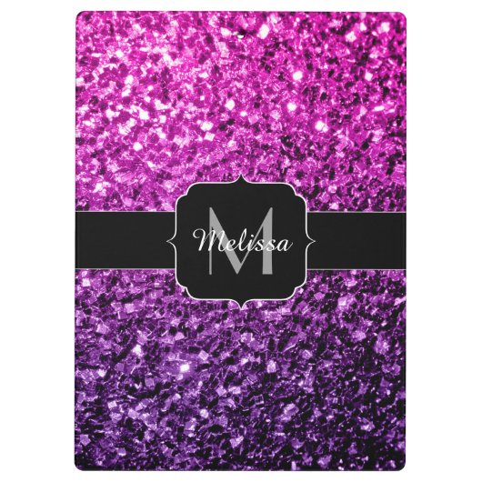 Porte-bloc Violet rose ombre faux parties scintillant scintil (Dos)