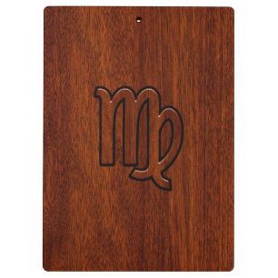 Porte-bloc Virgo Zodiac dans le style bois de l'acajou