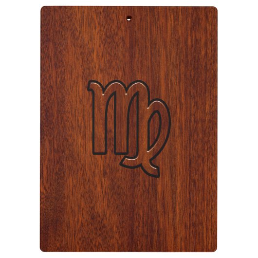 Porte-bloc Virgo Zodiac en bois de mahogany (Dos)