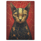 Porte-bloc Visage de Chat Mystique avec Lignes de Fracture Do (Dos)