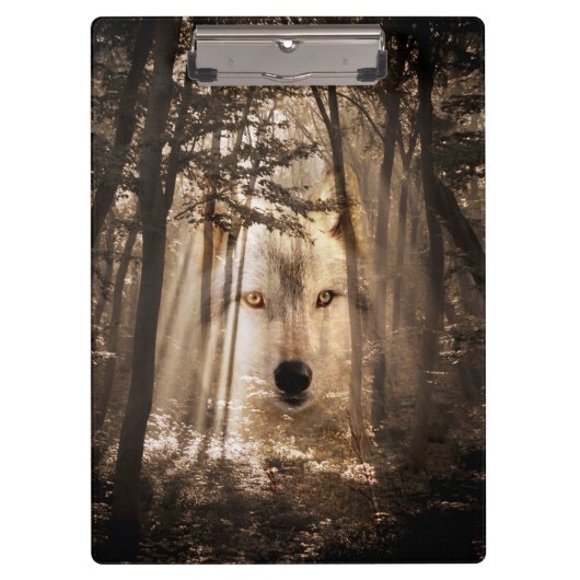 Porte-bloc Visage de loup dans les bois (Devant)
