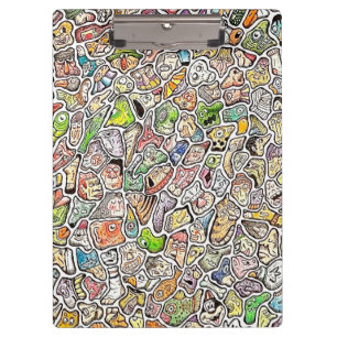 Porte-bloc Visages de dessin animé bizarres crayon de couleur