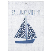 Porte-bloc Voile nautique de la citation | loin avec moi (Dos)