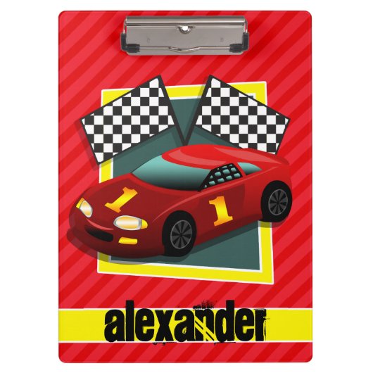 Porte-bloc Voiture Red Race; Scarlet Red Strips (Devant)