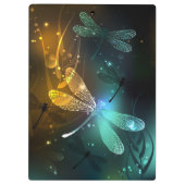 Porte-bloc Vol de libellule verte lumineuse (Dos)